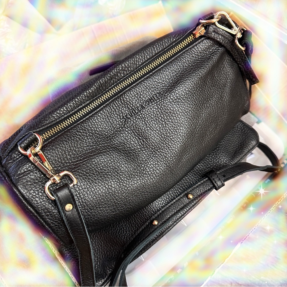 NWT Sevilla Smith Black Leather Crossbody Bag - Picture 7 of 16